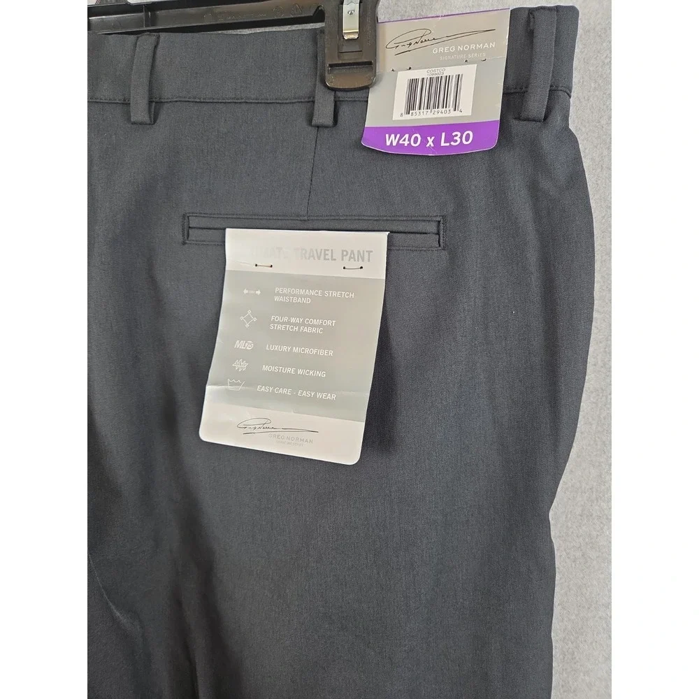 Greg Norman Ultimate Travel Pants 40x30 Luxury Performance Stretch Golf NEW